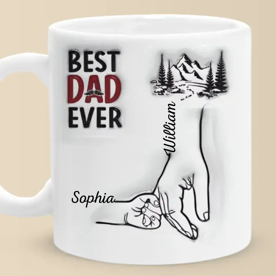 Best Papa Ever - Personalized 3D Inflated Effect Printed Mug - Father's Day, Gift For Dad, Grandpa
