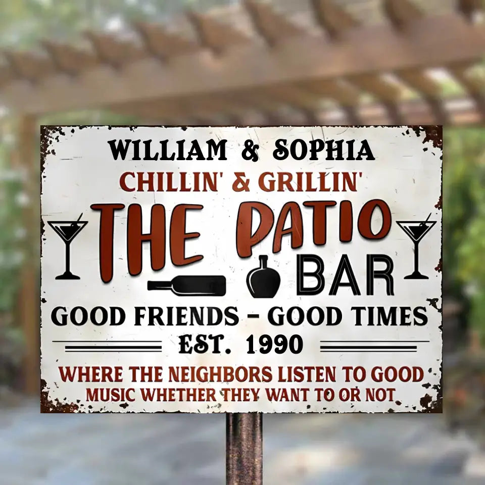 Custom Grilling Patio Backyard Vertical Metal Sign