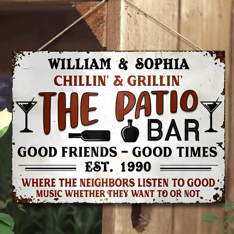 Custom Grilling Patio Backyard Vertical Metal Sign