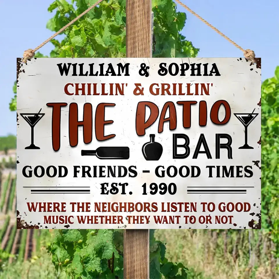 Custom Grilling Patio Backyard Vertical Metal Sign