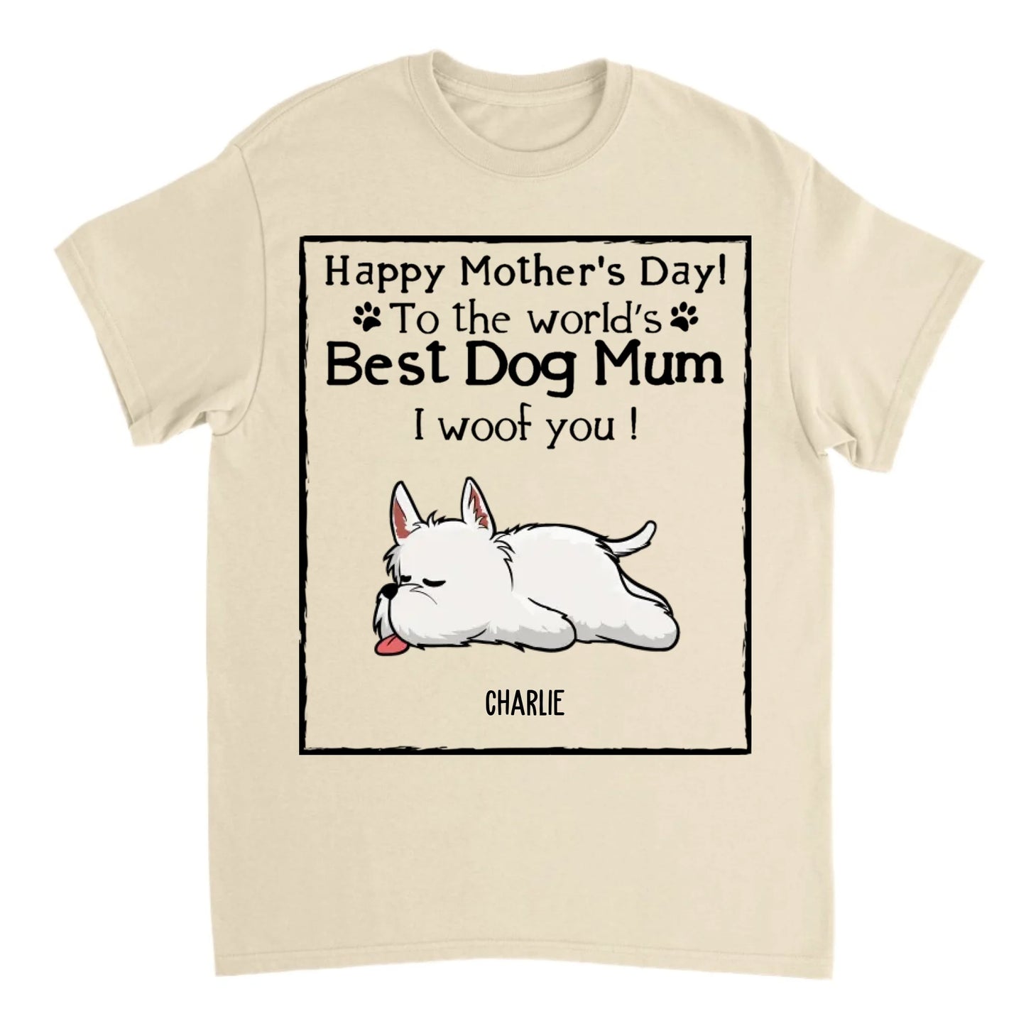 Woof Best Dog Mom 2 - Personalized Custom Unisex T-Shirt, Sweatshirt, Hoodie - Mother's Day Gift For Dog Lovers