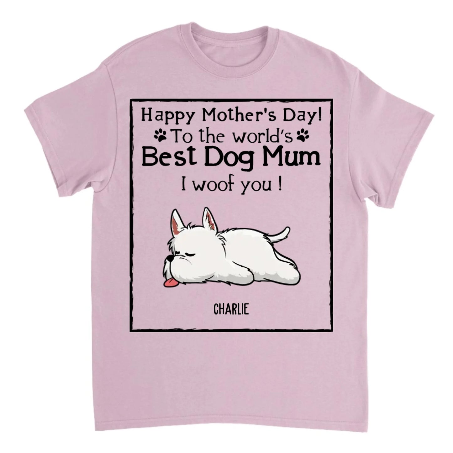 Woof Best Dog Mom 2 - Personalized Custom Unisex T-Shirt, Sweatshirt, Hoodie - Mother's Day Gift For Dog Lovers