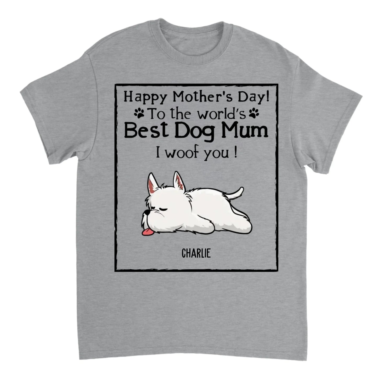 Woof Best Dog Mom 2 - Personalized Custom Unisex T-Shirt, Sweatshirt, Hoodie - Mother's Day Gift For Dog Lovers