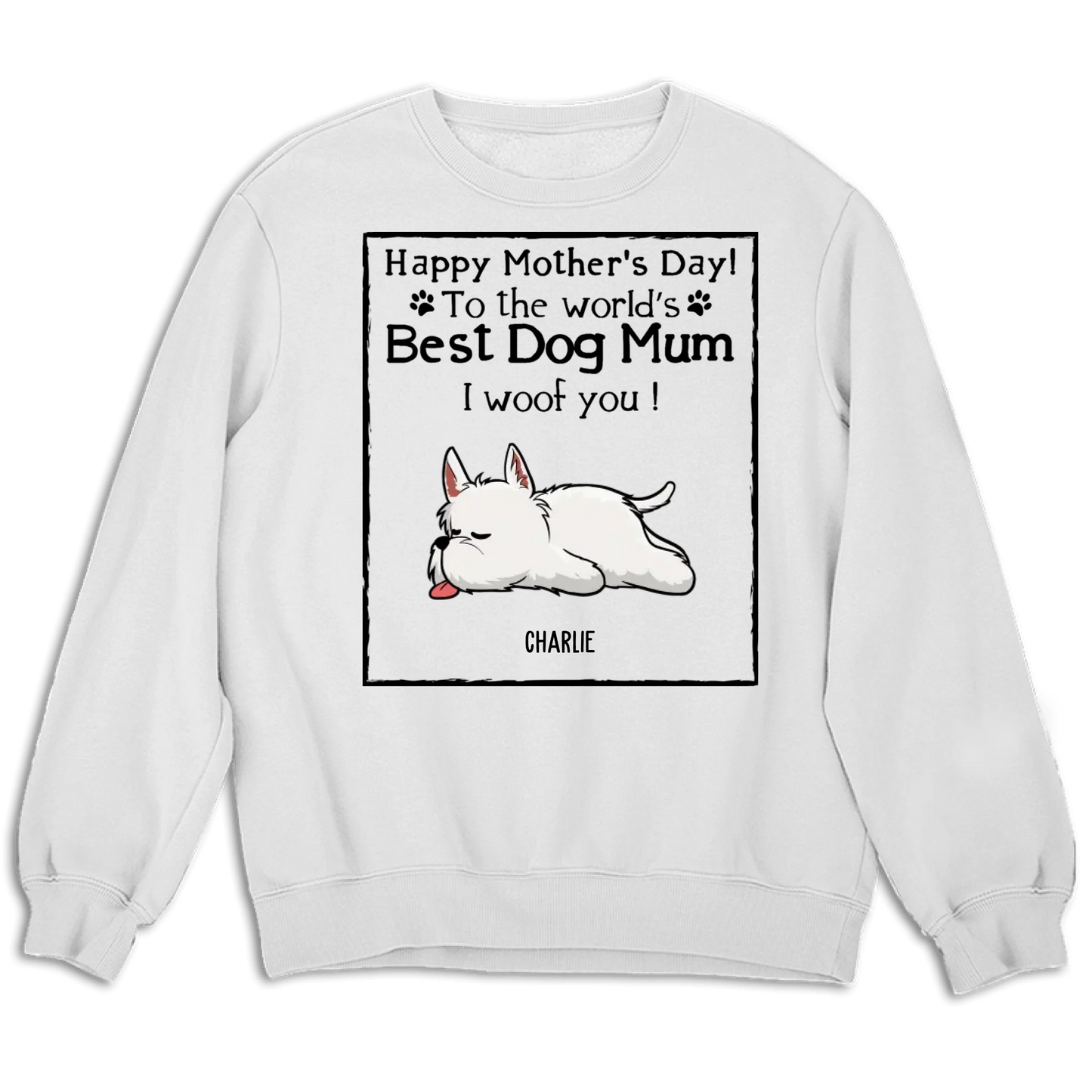 Woof Best Dog Mom 2 - Personalized Custom Unisex T-Shirt, Sweatshirt, Hoodie - Mother's Day Gift For Dog Lovers