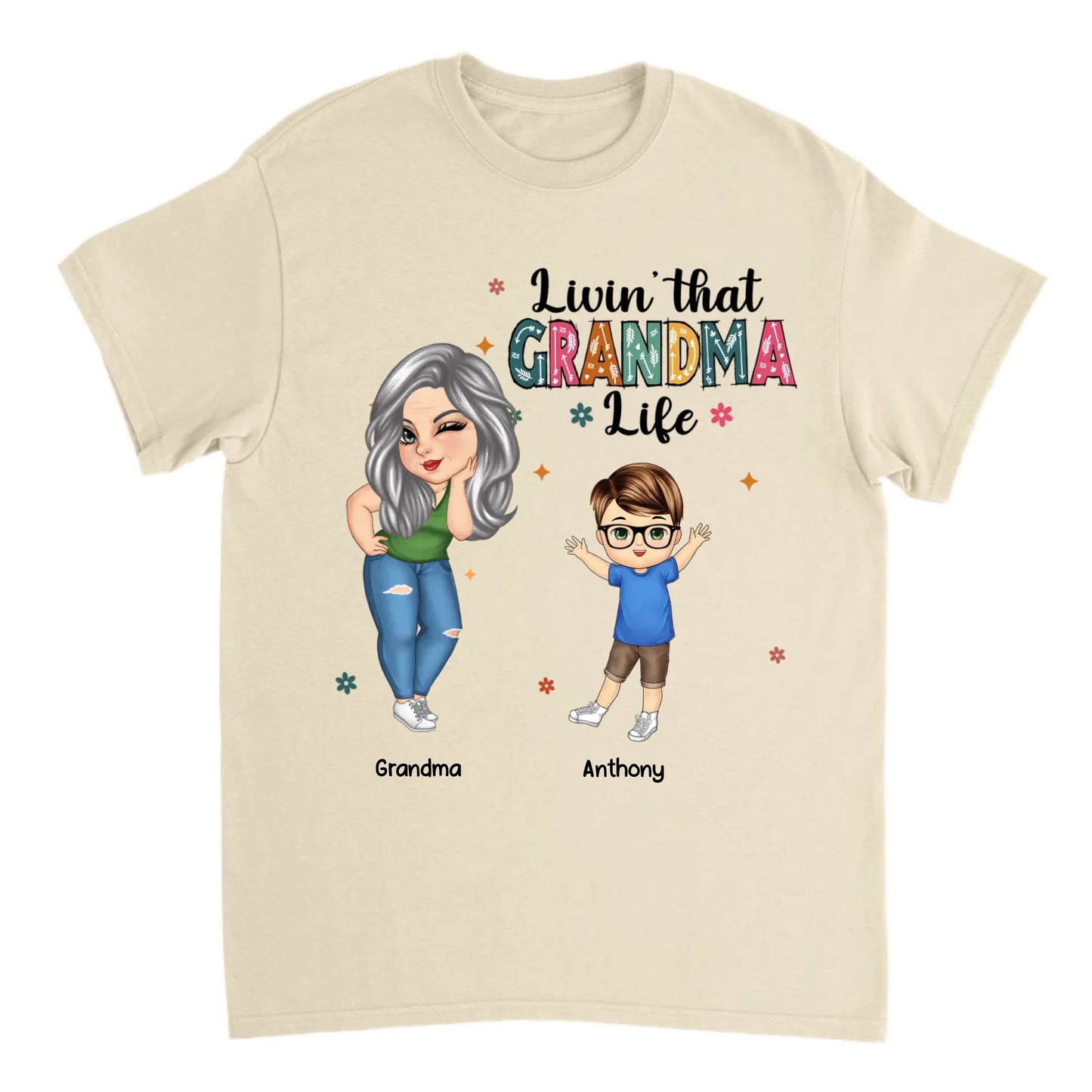 Living That Grandma Life - Personalized T Shirt - Mother's Day Gift, Funny Gift For Grandma, Mom, Nana, Gigi