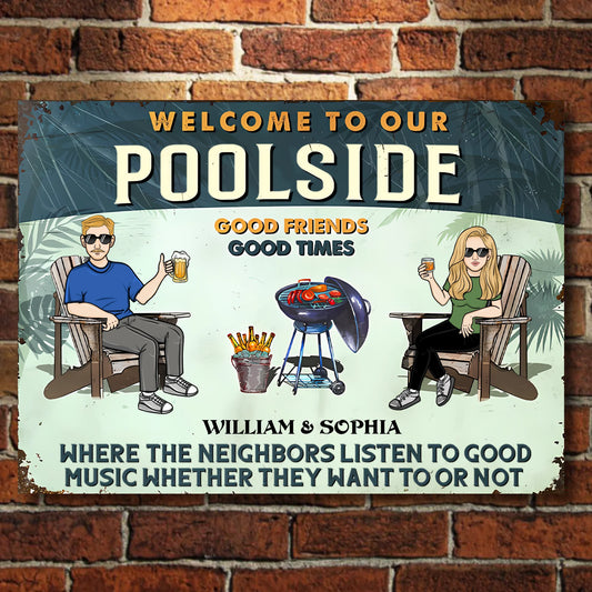 Paradise Listen To The Good Music - Personalized Horizontal Metal Sign