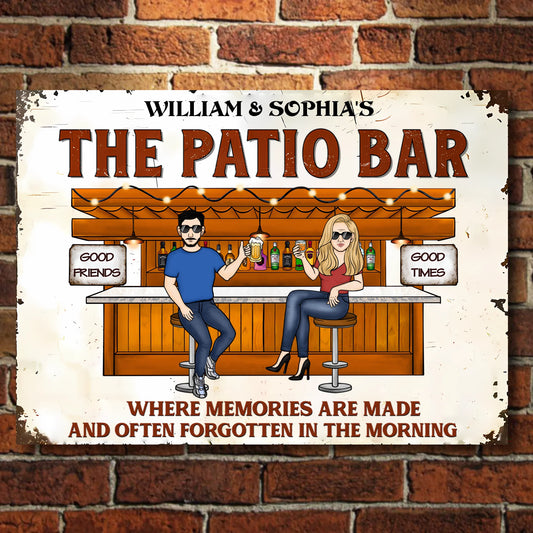 Back Garden Where Memories Are Made And Often Forgotten In The Morning - Personalized Horizontal Metal Sign