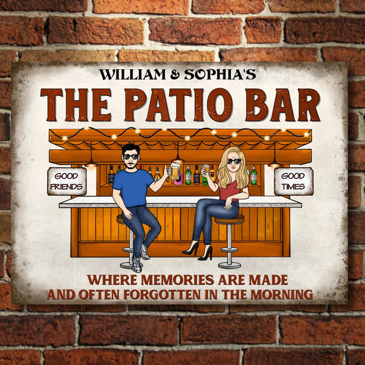 Back Garden Where Memories Are Made And Often Forgotten In The Morning 2 - Personalized Horizontal Metal Sign