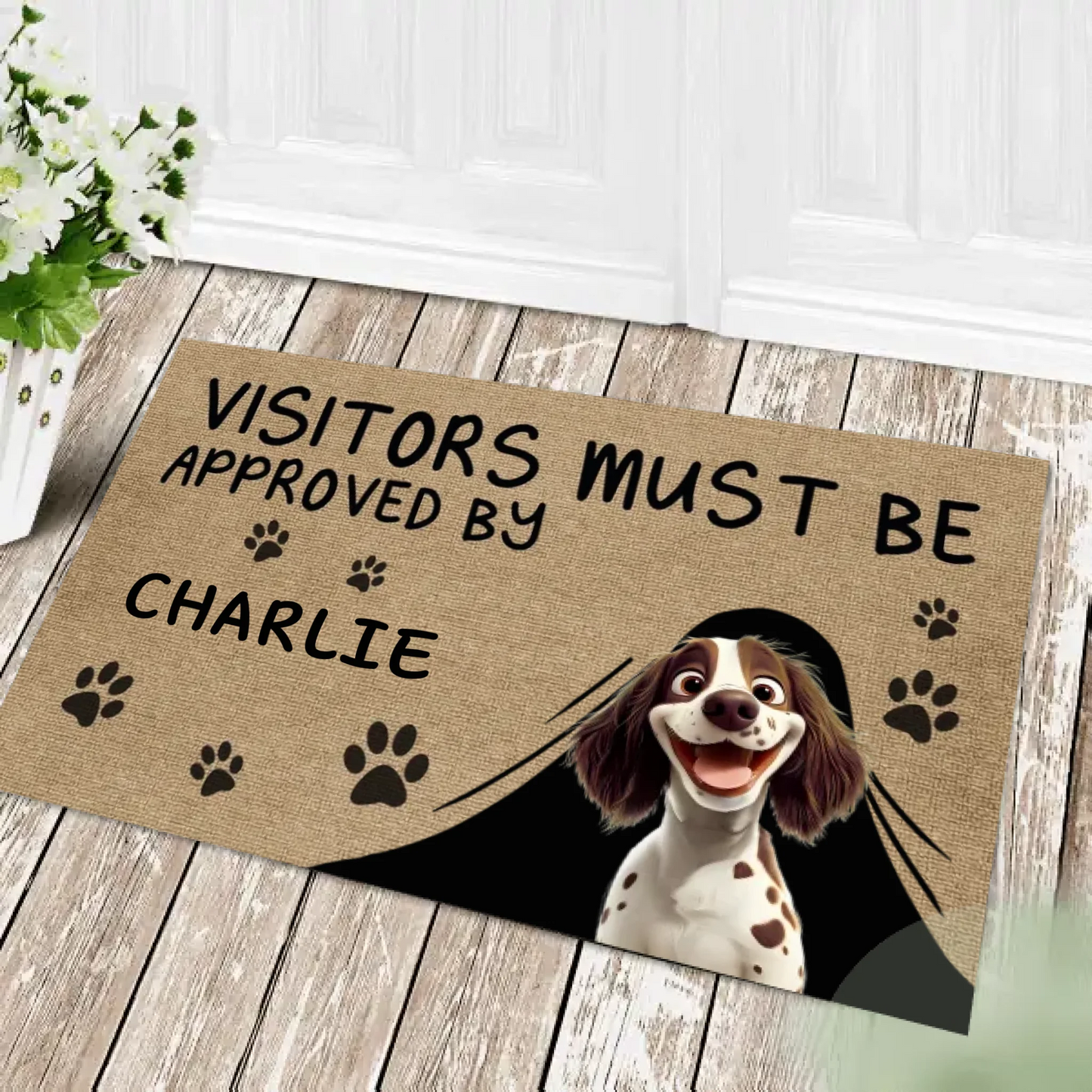 Visitors Must Be Approved By Our Dogs - Personalized Doormat - Gift For Dog Lovers