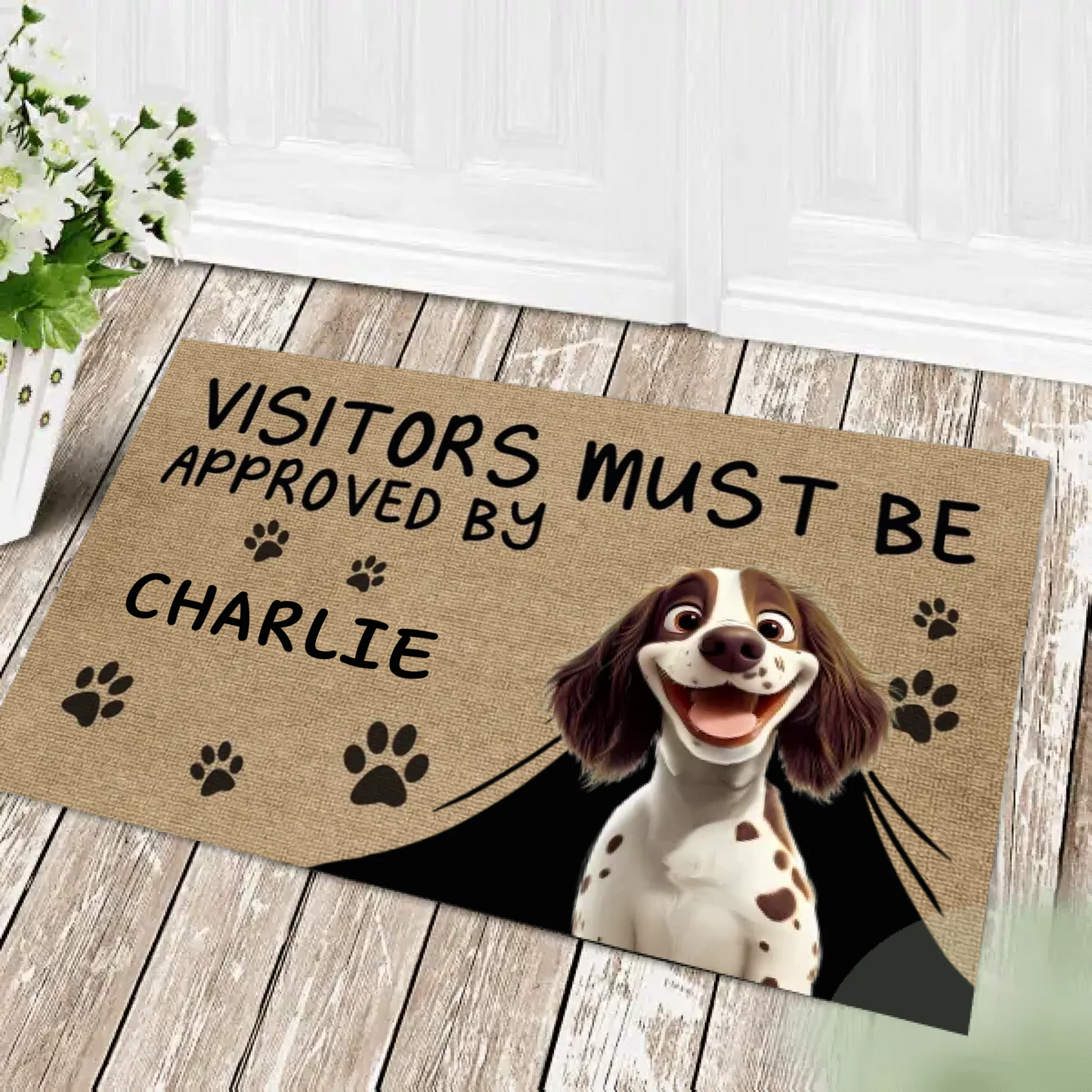 Visitors Must Be Approved By Our Dogs - Personalized Doormat - Gift For Dog Lovers