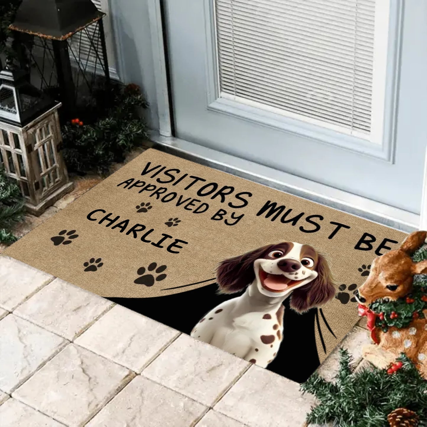 Visitors Must Be Approved By Our Dogs - Personalized Doormat - Gift For Dog Lovers