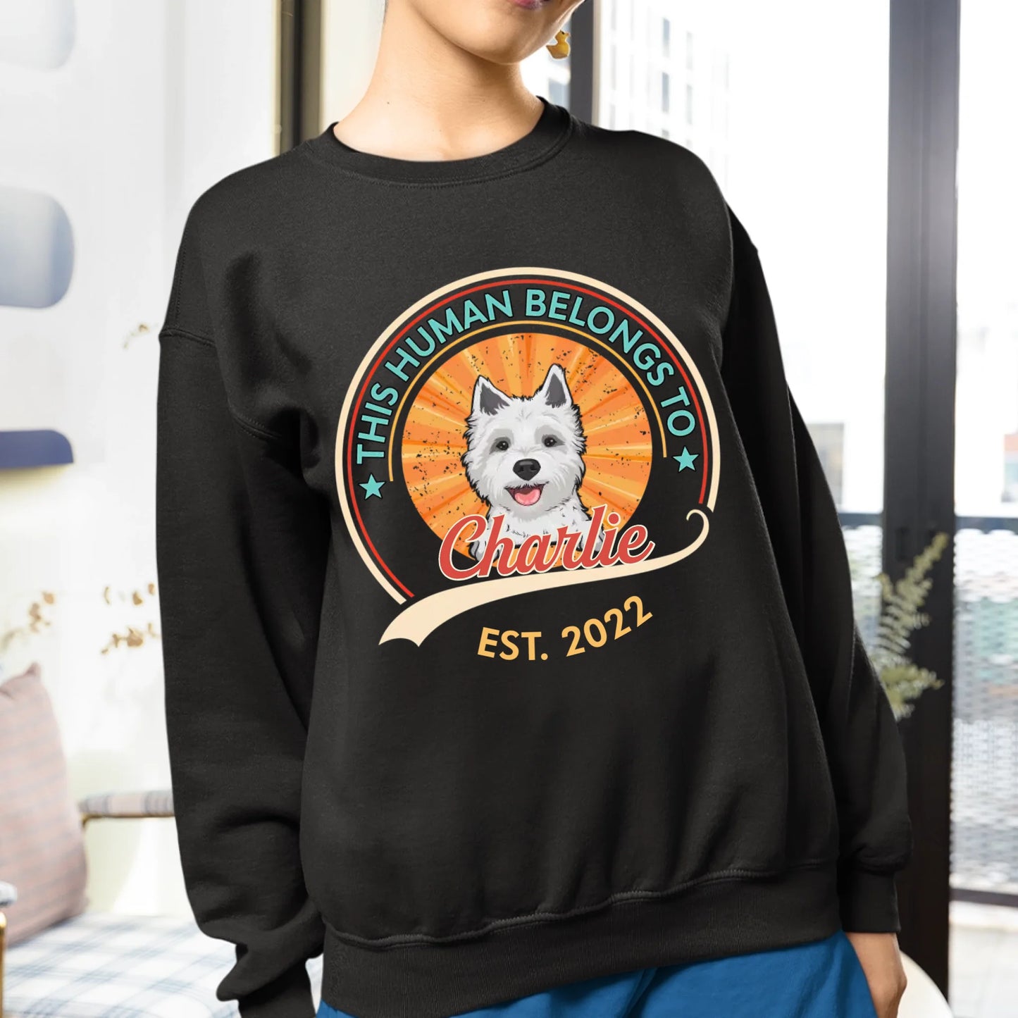 This Human Belongs To Dog - Personalized Unisex T-shirt, Sweatshirt, Hoodie - Gift For Dog Lovers