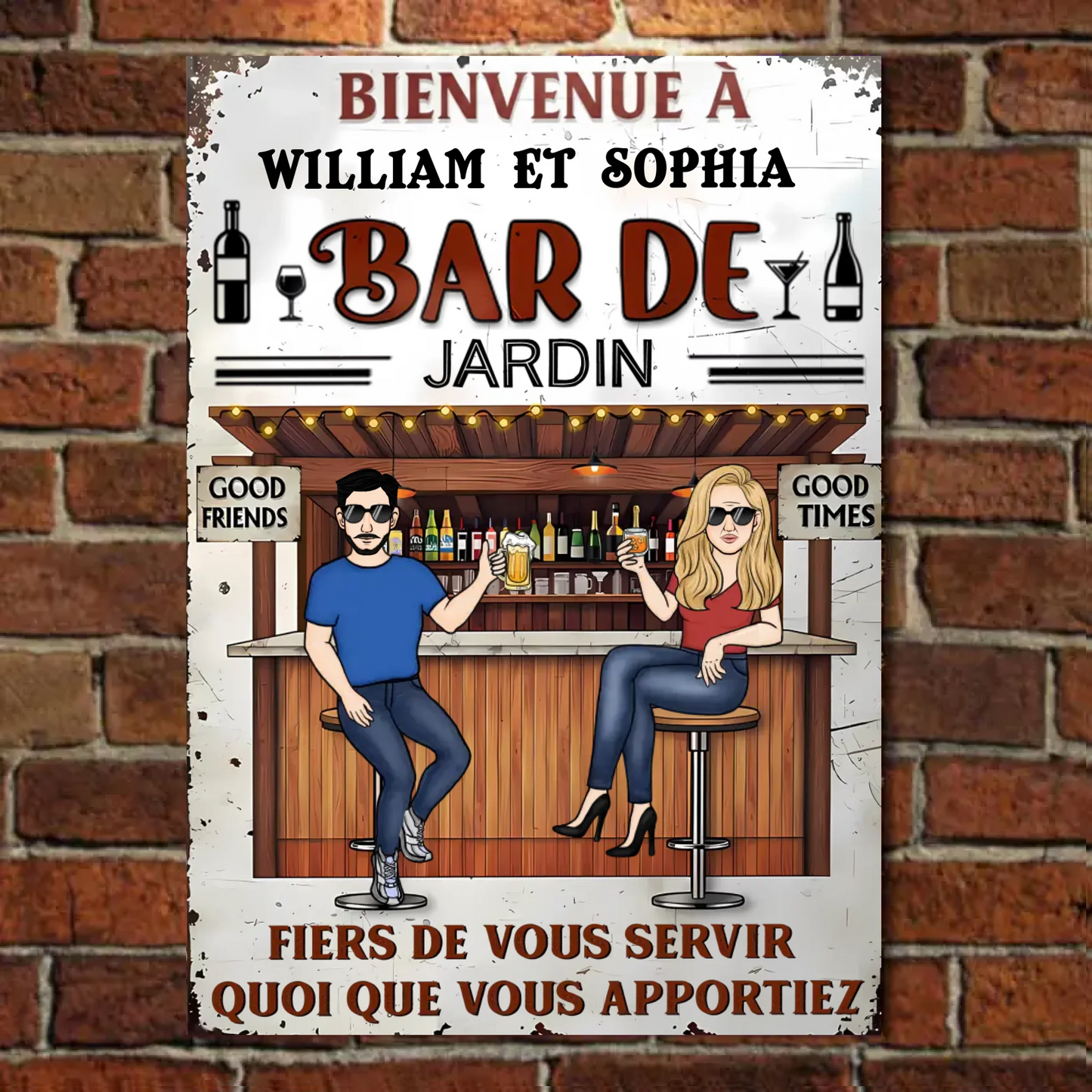 Fiers De Vous Servir, Quoi Que Vous Apportiez - Plaque En Métal Personnalisée