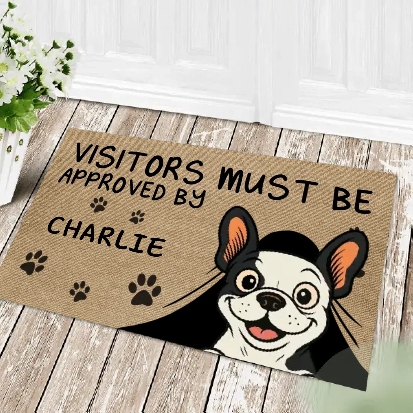 Visitors Must By Approved By Our Pets - Personalized Custom Doormat For Dog Cat Lovers, Pet Lovers
