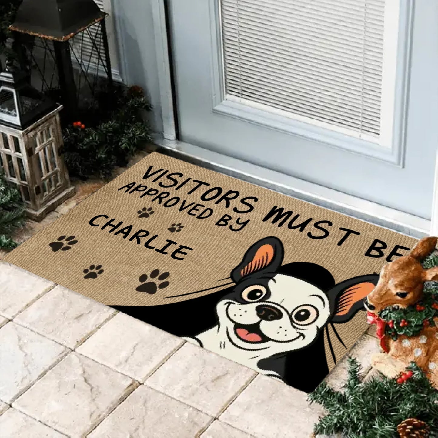Visitors Must By Approved By Our Pets - Personalized Custom Doormat For Dog Cat Lovers, Pet Lovers