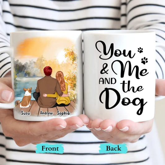 Du, ich und die Hunde – personalisierte individuelle Tasse – Geschenk für Paare, Hundeliebhaber