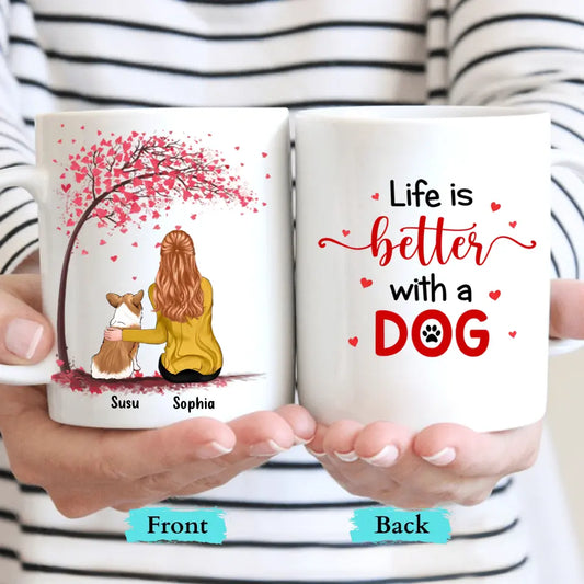 La vida es mejor con los perros - Taza personalizada personalizada - Regalo para los amantes de los perros 